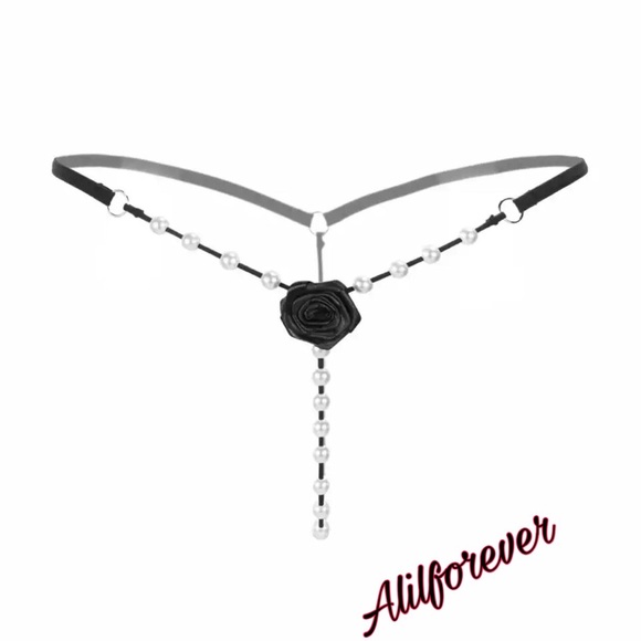 💚Super Sexy Pearl G-String Black Thongs 🥰 - Picture 1 of 1